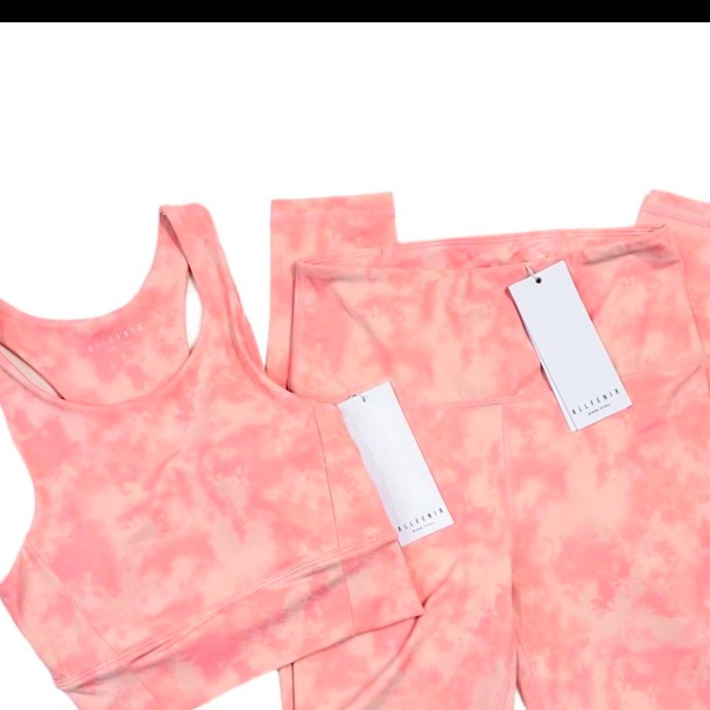 All Fenix Blush Pink Tie Dye Sports Bra & Leggings